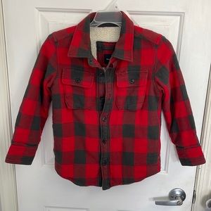 Boys fleece checkered long sleeve shirt size small 6-7